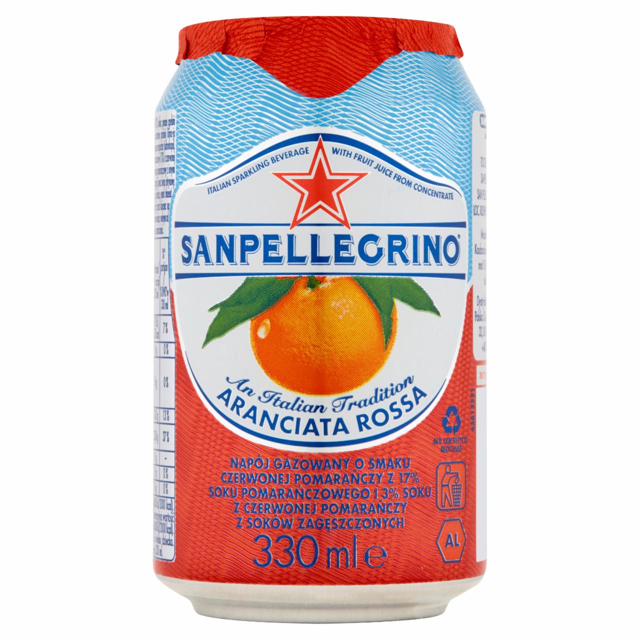 Zdjęcia - Sanpellegrino Aranciata Rossa Napój gazowany o smaku czerwonej pomarańczy 330 ml