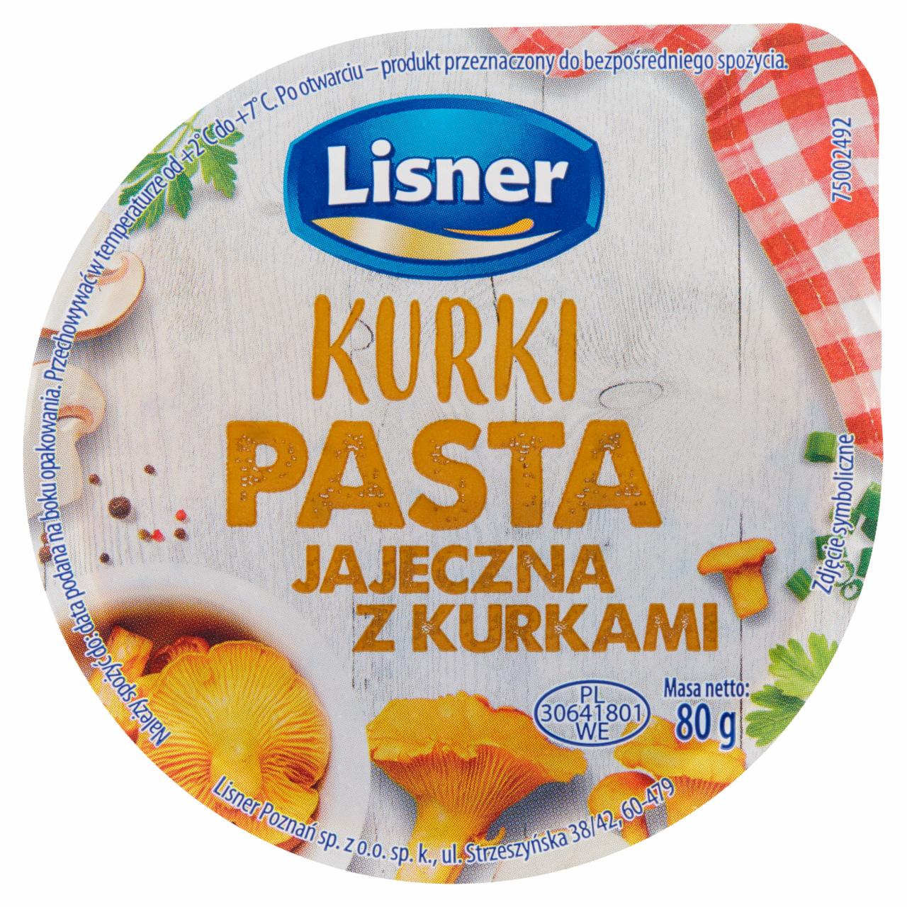 Zdjęcia - Lisner Pasta jajeczna z kurkami 80 g