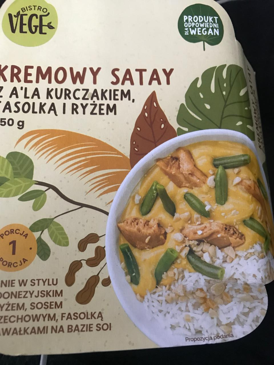 Zdjęcia - Bistro Vege kremowy satay z ala Kurczakiem fasolą i ryżem