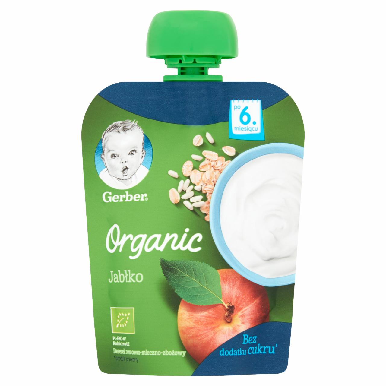 Zdjęcia - Gerber Organic Deserek owocowo-mleczno-zbożowy jabłko po 6. miesiącu 90 g