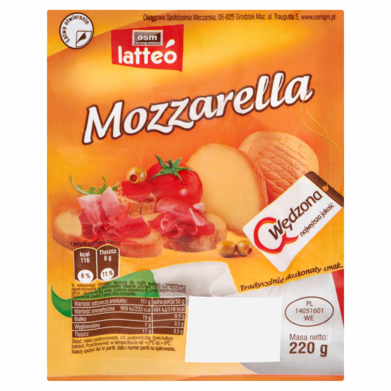 Zdjęcia - OSM Grodzisk Mazowiecki latteó Mozzarella wędzona 220 g