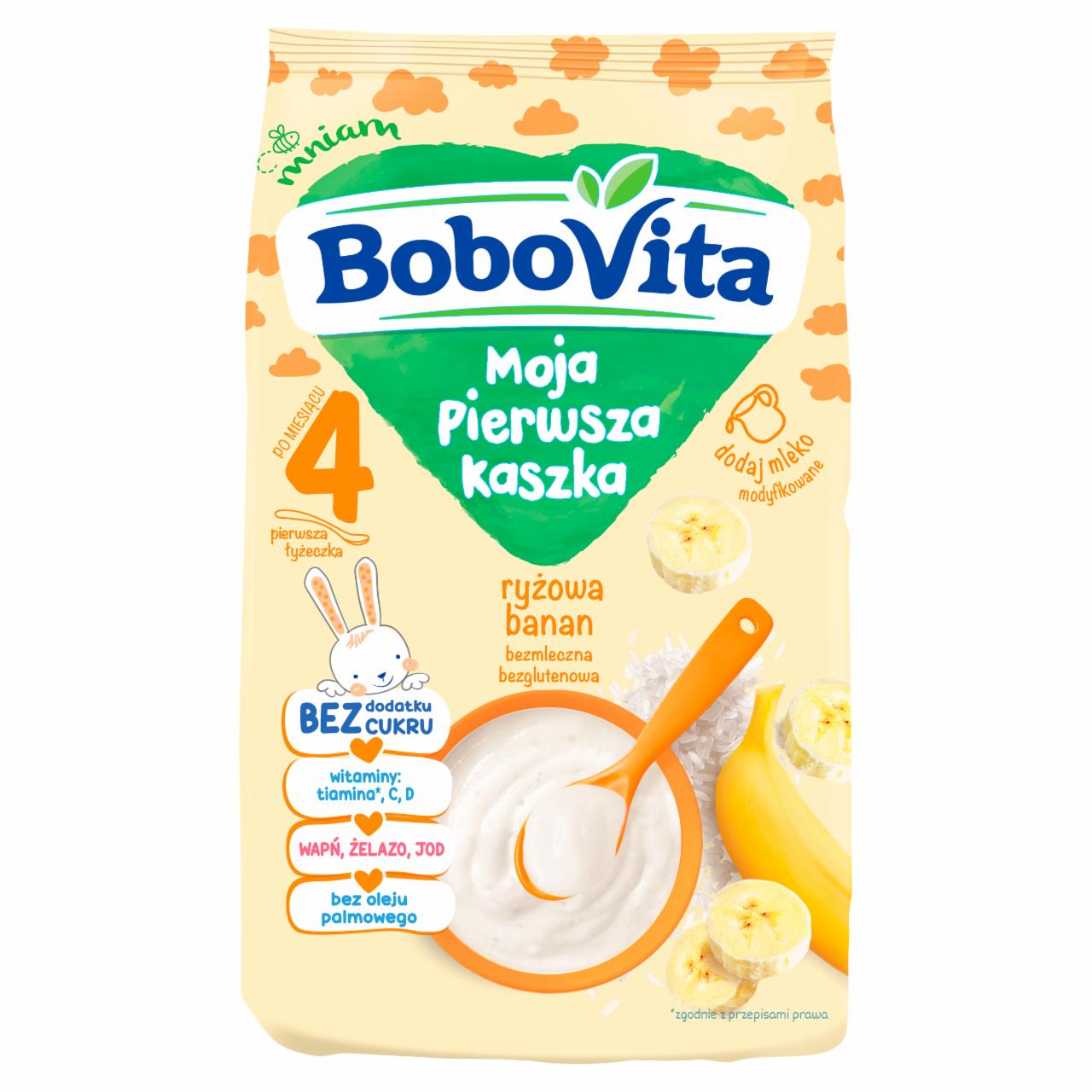 Zdjęcia - BoboVita Moja Pierwsza Kaszka ryżowa banan po 4. miesiącu 180 g