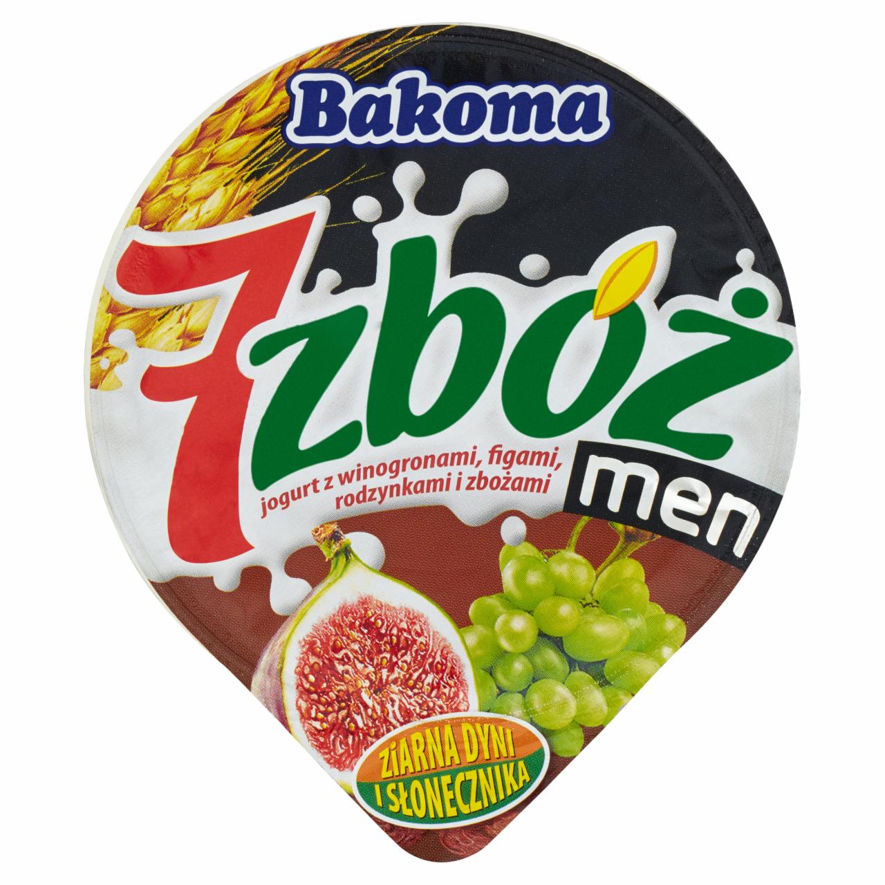 Zdjęcia - Bakoma 7 zbóż men Jogurt z winogronami figami rodzynkami i zbożami 300 g