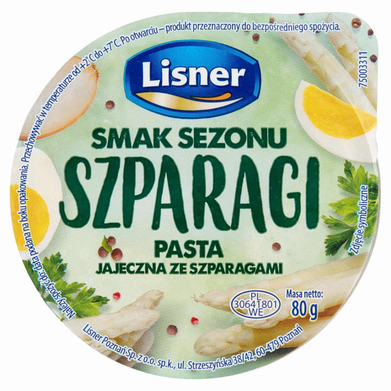 Zdjęcia - Lisner Smak Sezonu Pasta jajeczna ze szparagami 80 g