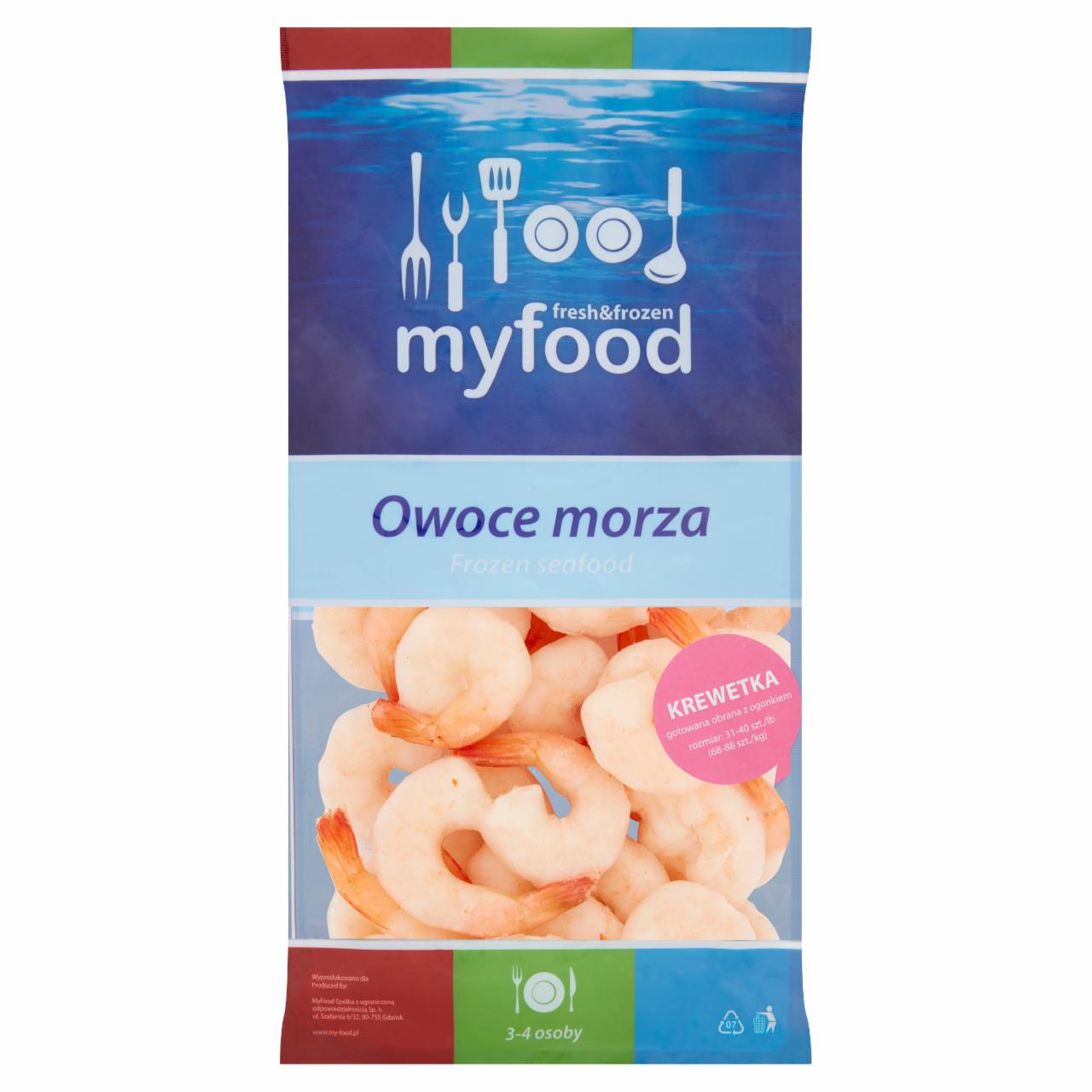 Zdjęcia - Owoce morza Krewetka biała gotowana obrana z ogonkiem MyFood