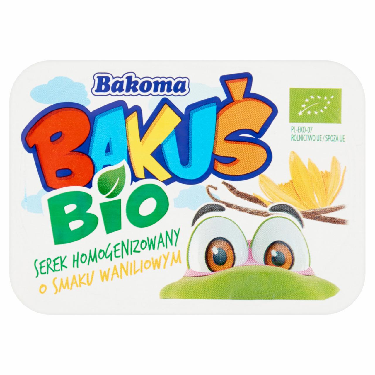 Zdjęcia - Bakoma Bakuś Bio Serek homogenizowany o smaku waniliowym 110 g