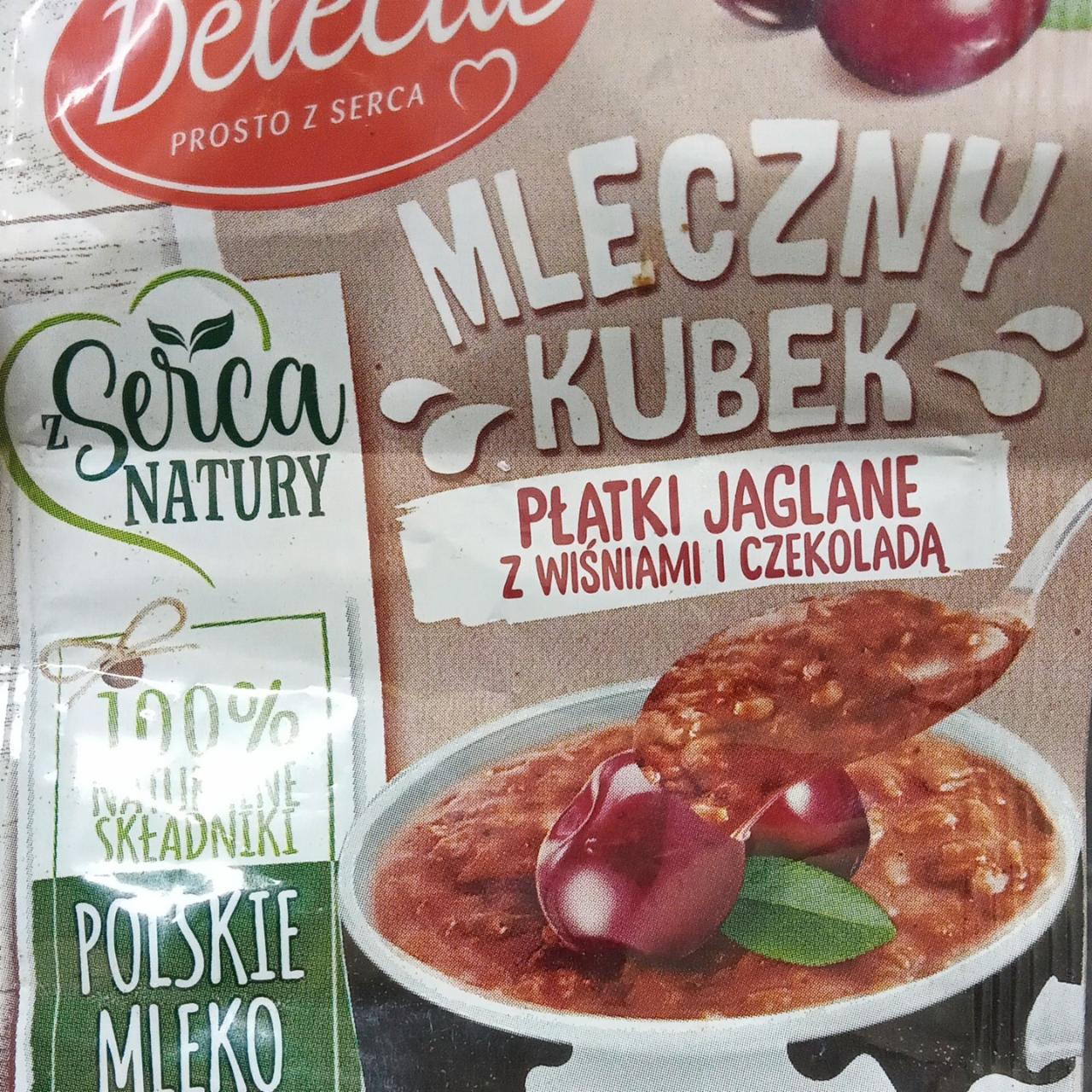 Zdjęcia - mleczny kubek płatki jaglanej z wiśnia i czekoladą Delecta