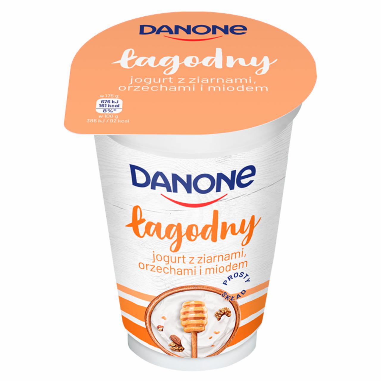 Zdjęcia - Danone łagodny Jogurt z ziarnami orzechami i miodem 175 g