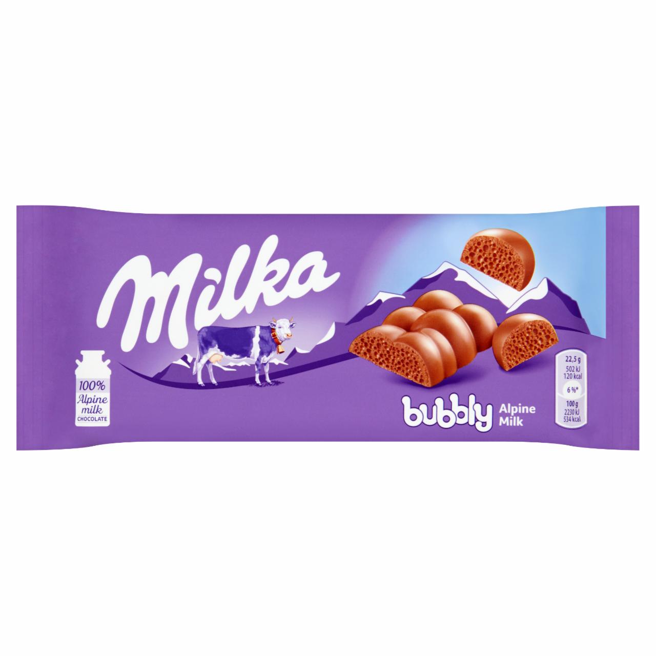 Zdjęcia - Milka Czekolada mleczna Bubbly 90 g