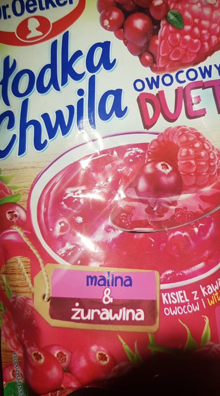 Zdjęcia - Dr. Oetker Słodka Chwila Owocowy Duet Kisiel z kawałkami owoców malina & żurawina 32 g