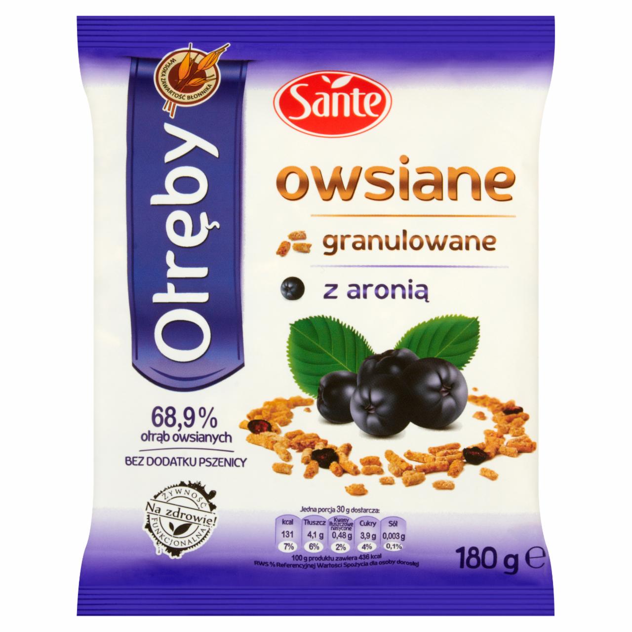 Zdjęcia - Sante Otręby owsiane granulowane z aronią 180 g