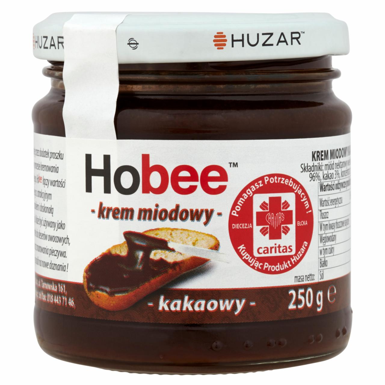 Zdjęcia - Huzar Hobee Krem miodowy kakaowy 250 g