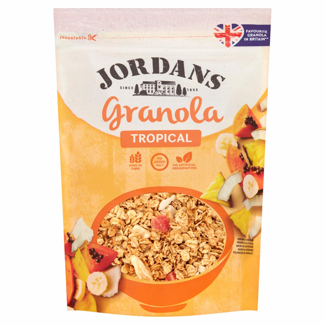 Zdjęcia - Jordans Granola z pełnego ziarna owsa i miodu tropikalna 370 g