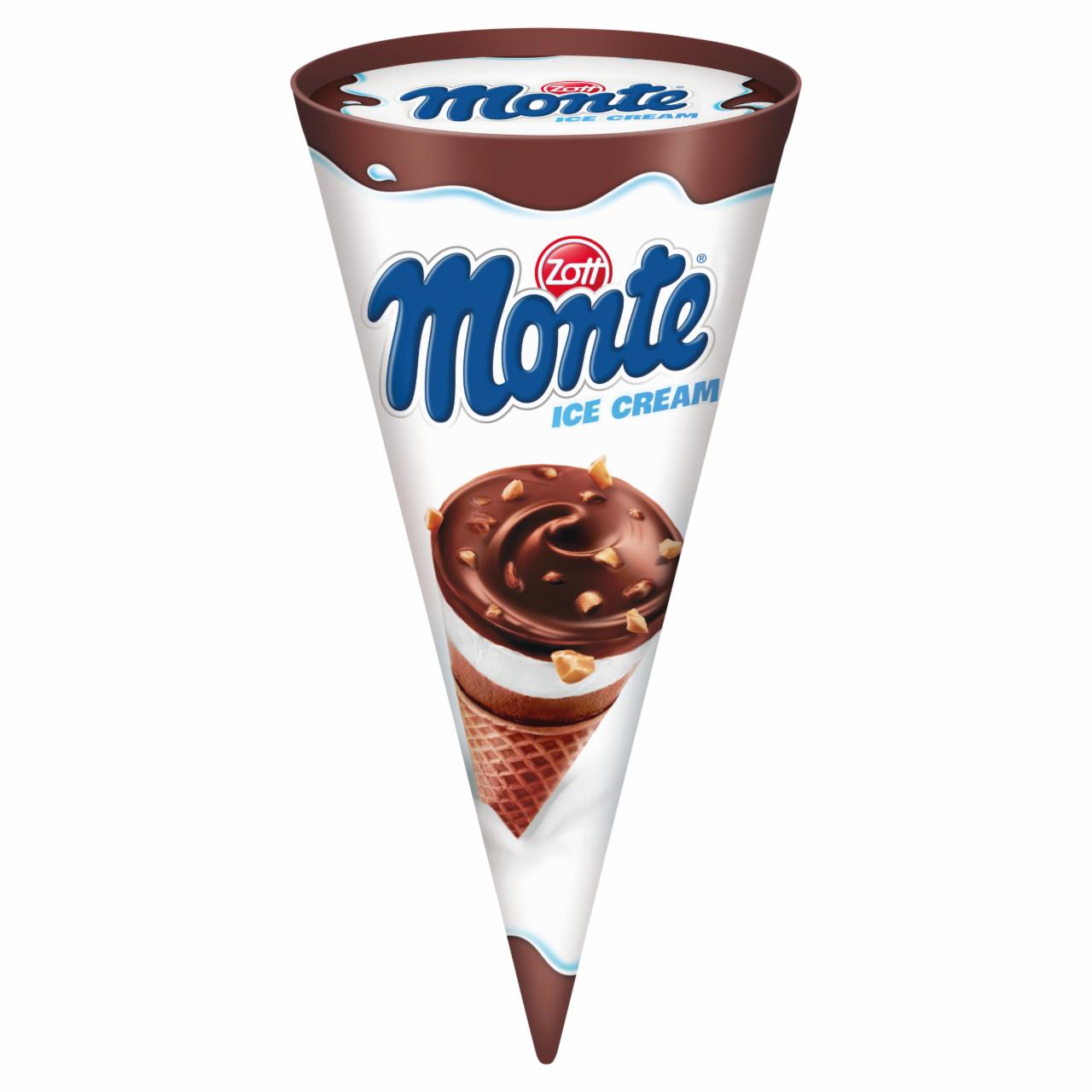 Zdjęcia - Zott Monte Lody śmietankowe i lody czekoladowo-orzechowe z sosem czekoladowo-orzechowym 120 ml