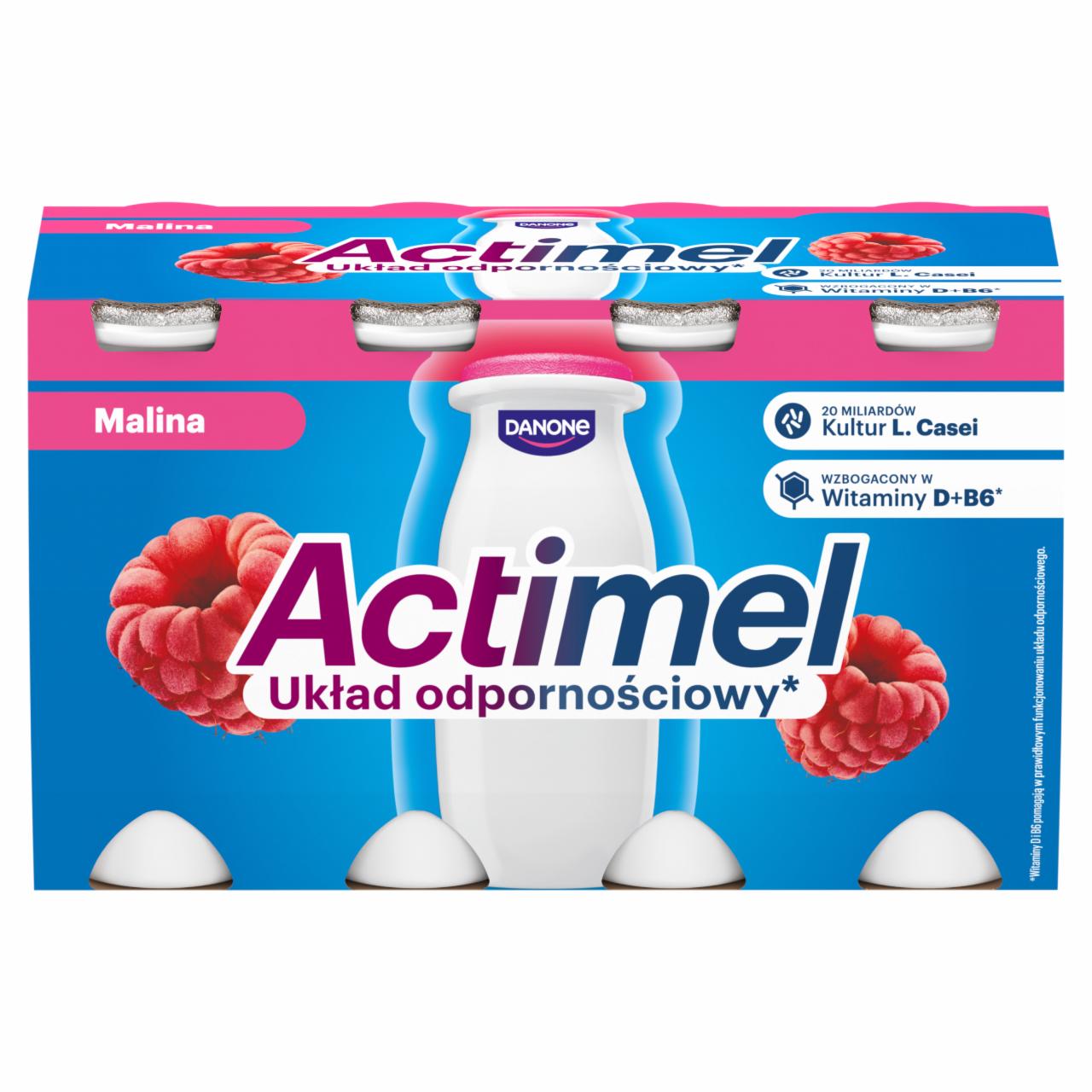 Zdjęcia - Actimel Napój jogurtowy o smaku malinowym 800 g (8 x 100 g)