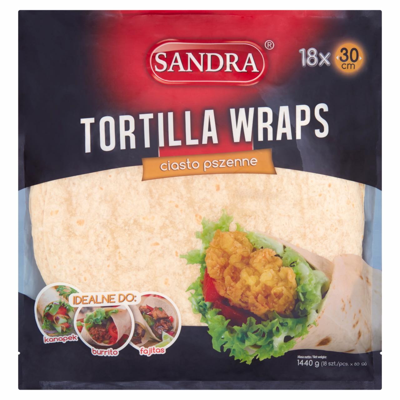 Zdjęcia - Sandra Tortilla Wraps Ciasto pszenne 1440 g (18 x 80 g)