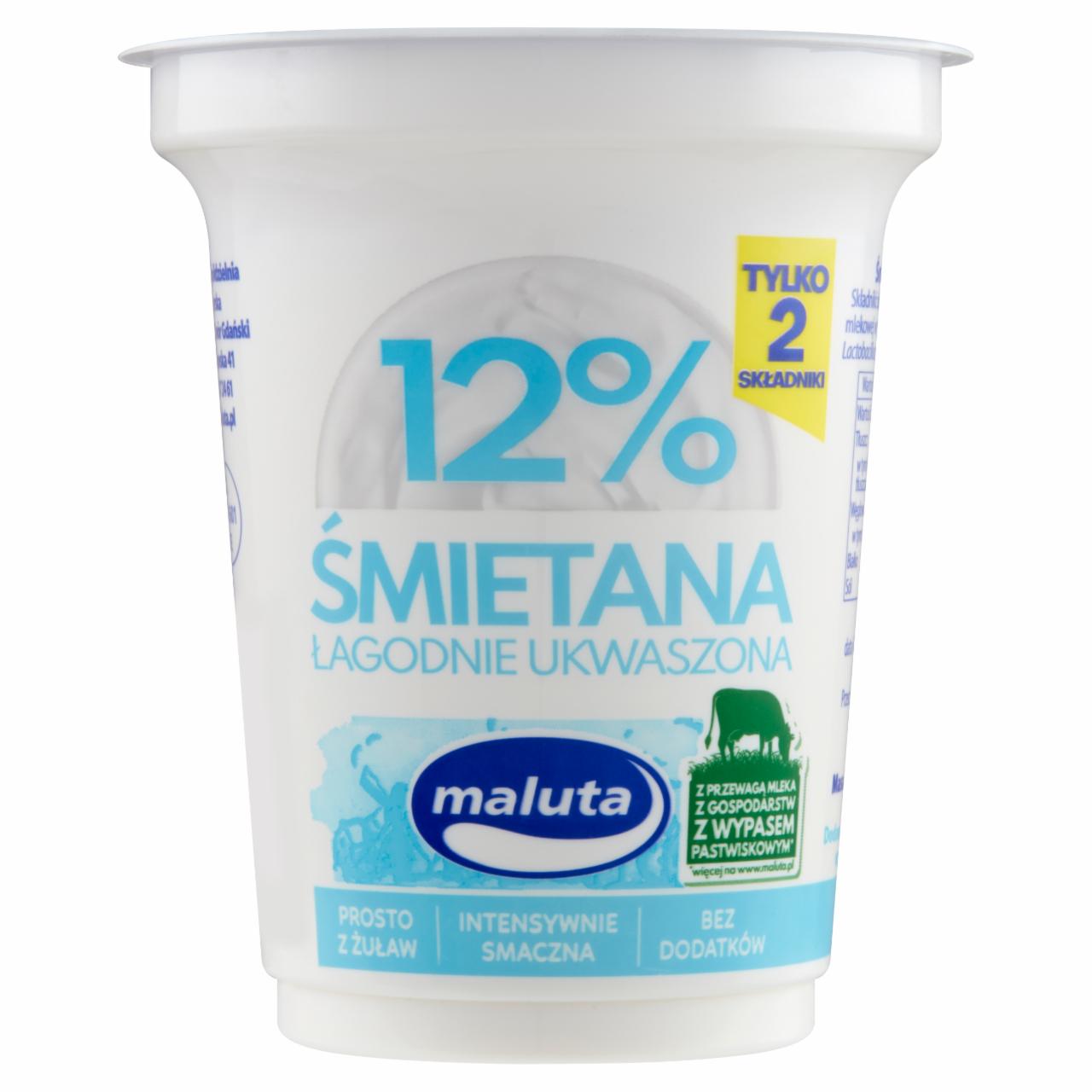 Zdjęcia - Maluta Śmietana łagodnie ukwaszona 12 % 330 g