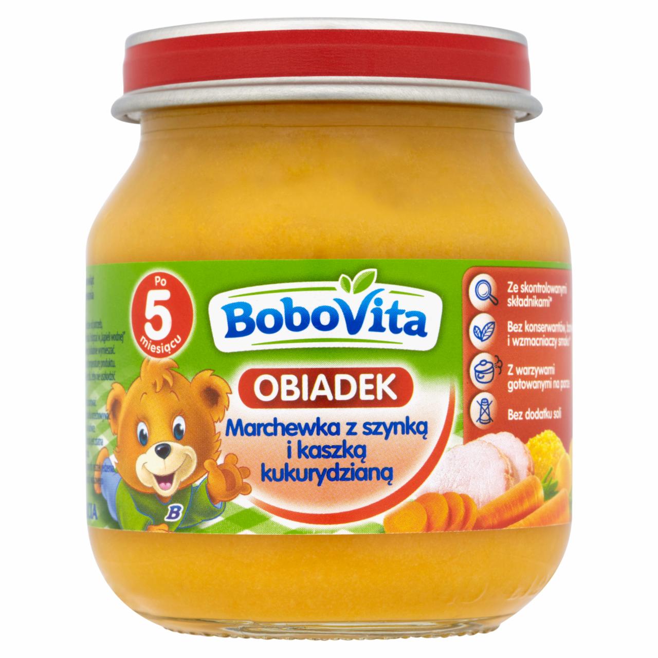 Zdjęcia - BoboVita Obiadek Marchewka z szynką i kaszką kukurydzianą po 5 miesiącu 125 g