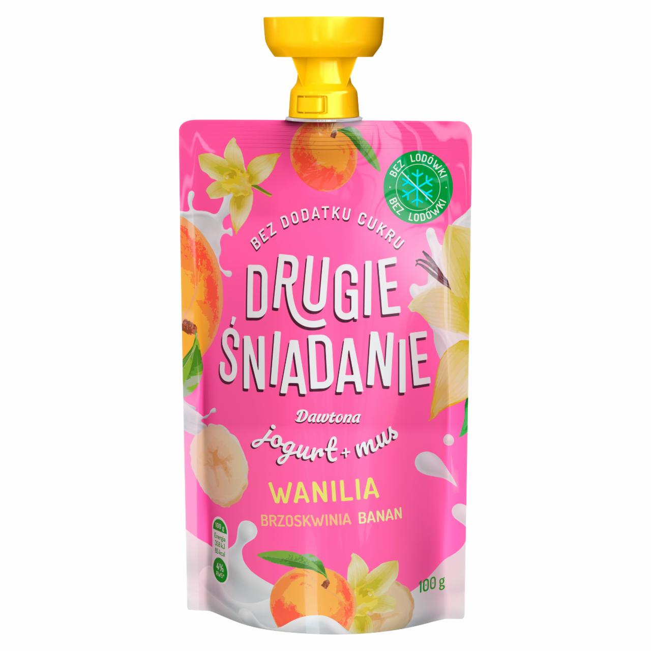 Zdjęcia - Drugie śniadanie Jogurt + mus wanilia brzoskwinia banan 100 g