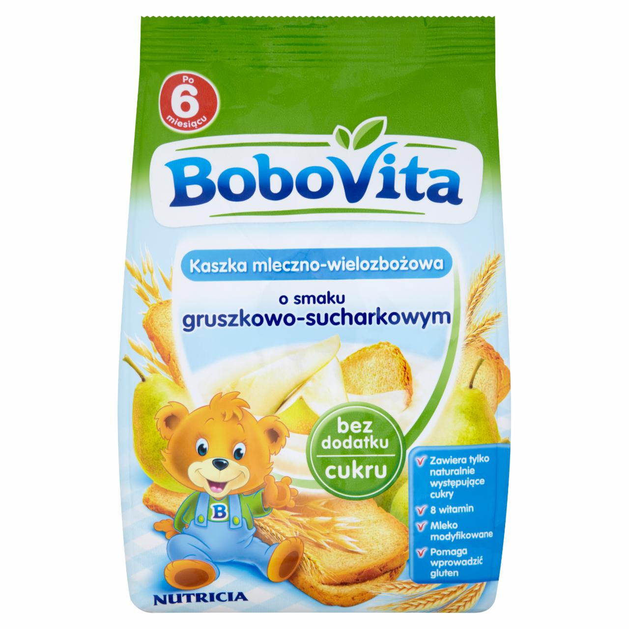 Zdjęcia - BoboVita Kaszka mleczno-wielozbożowa o smaku gruszkowo-sucharkowym po 6 miesiącu 230 g