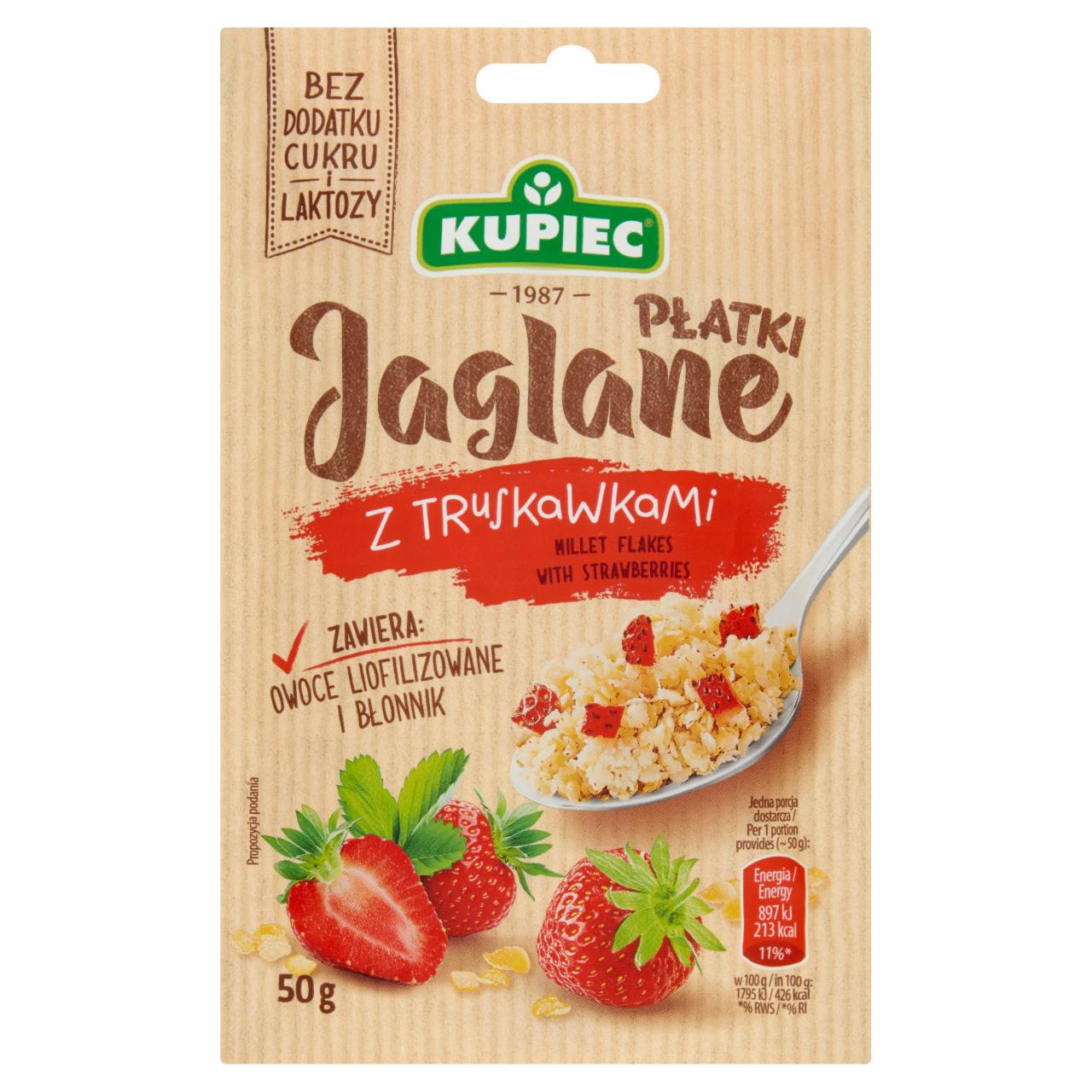 Zdjęcia - Kupiec Płatki jaglane z truskawkami 50 g