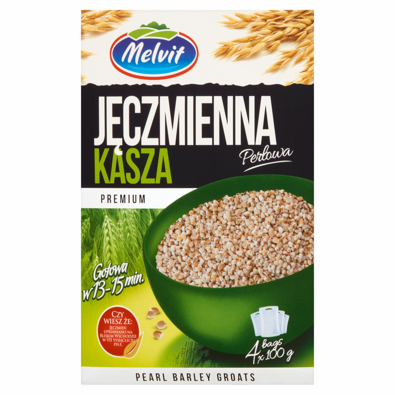 Zdjęcia - Melvit Premium Kasza jęczmienna perłowa 400 g (4 torebki)