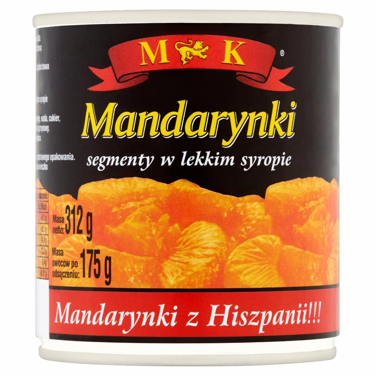 Zdjęcia - MK Mandarynki w lekkim syropie 312 g