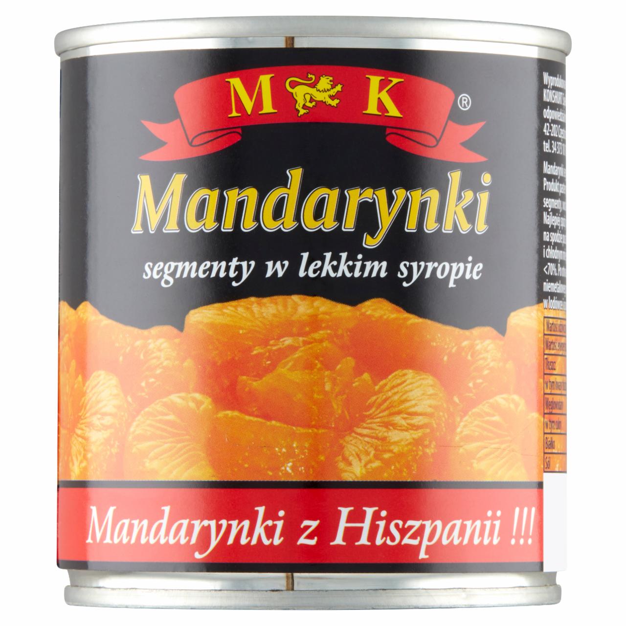 Zdjęcia - MK Mandarynki w lekkim syropie 312 g