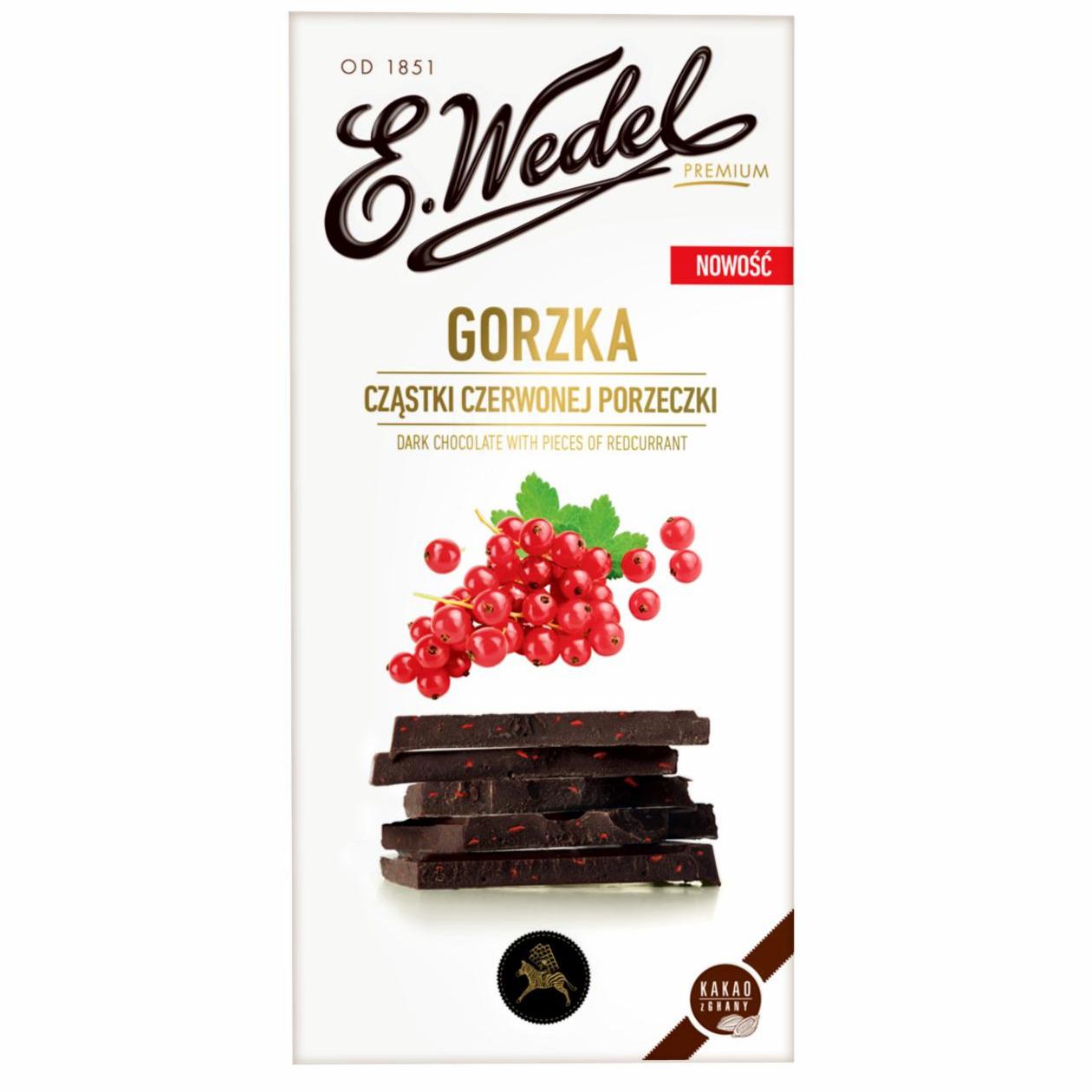 Zdjęcia - E. Wedel Premium Czekolada gorzka cząstki czerwonej porzeczki 100 g