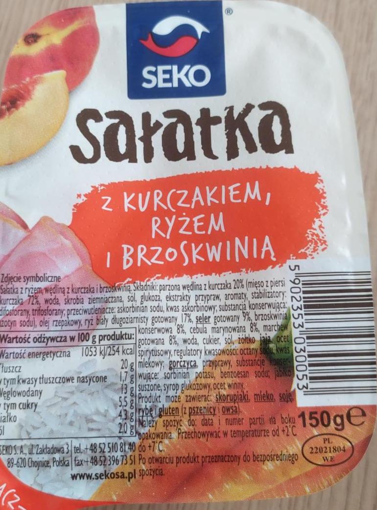 Zdjęcia - sałatka z kurczakiem, ryżem i brzoskwinią Seko