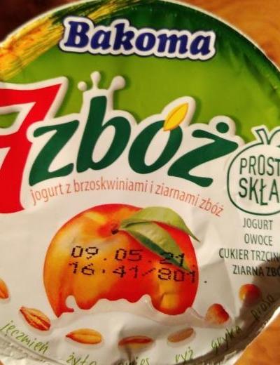 Zdjęcia - Jogurt7 zbóż jogurt z brzoskwiniami Bakoma