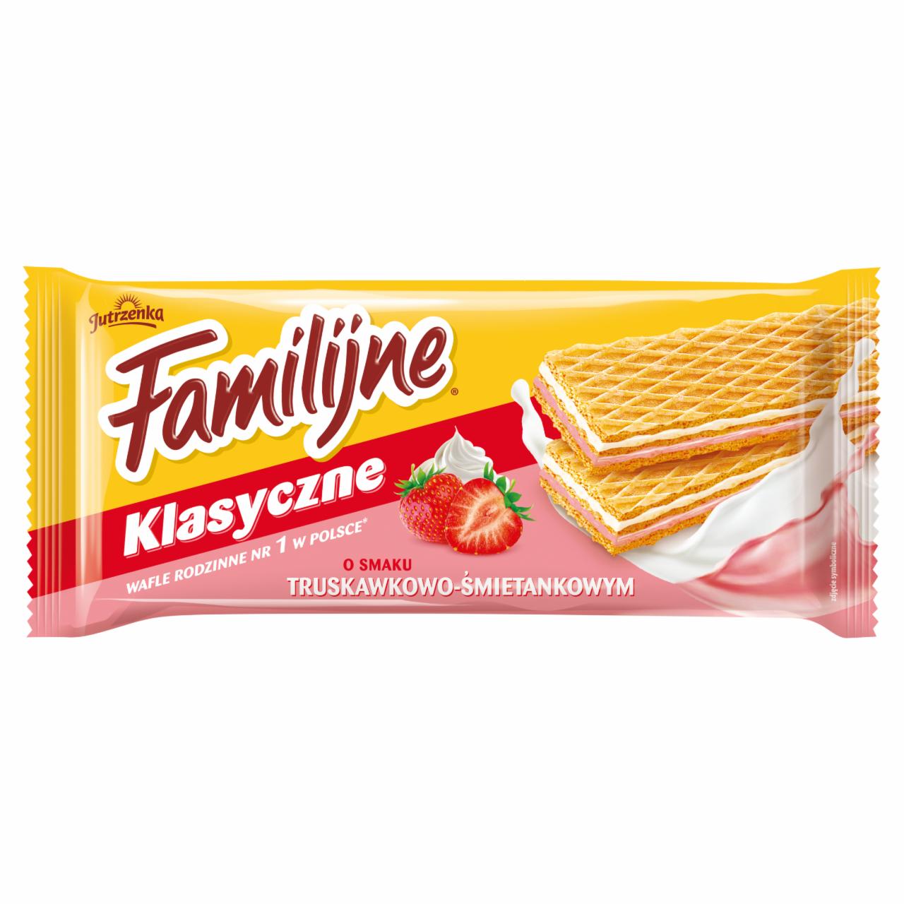 Zdjęcia - Familijne Klasyczne wafle o smaku truskawkowo-śmietankowym 180 g