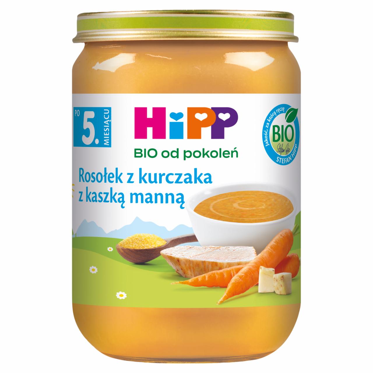 Zdjęcia - HiPP BIO Rosołek z kurczaka z kaszką manną po 5. miesiącu 190 g