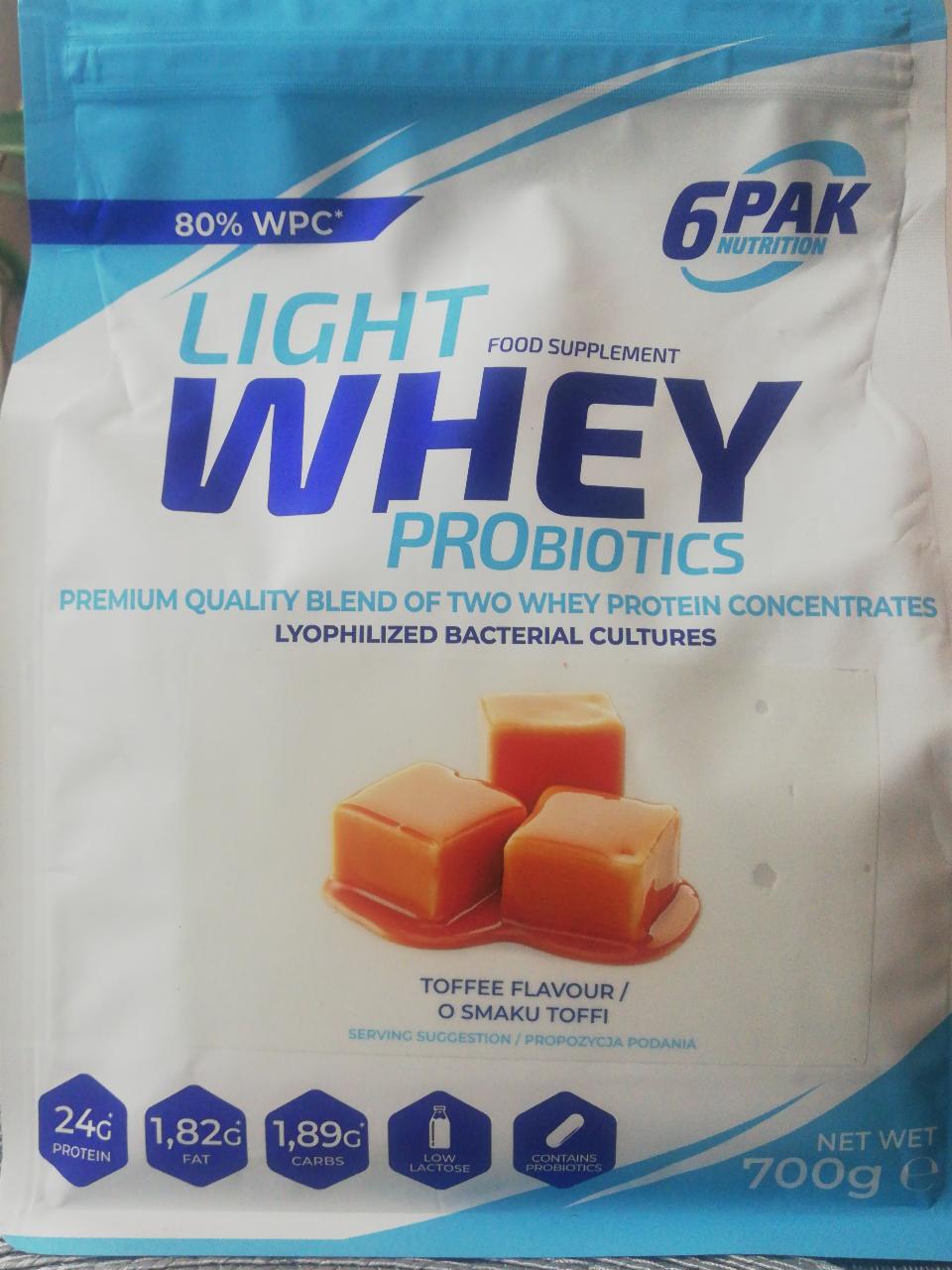 Zdjęcia - Light Whey Probiotics o smaku toffi 6pack nutrition