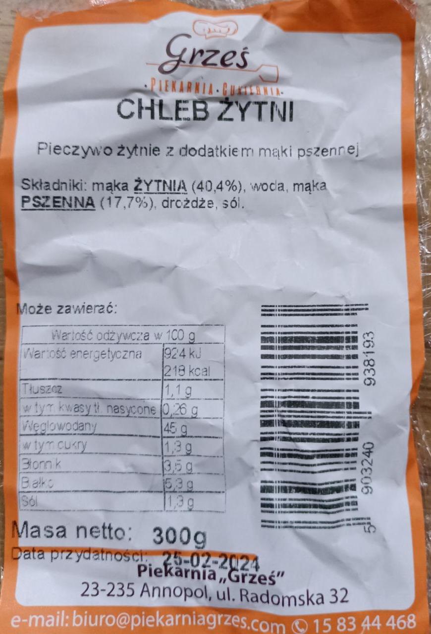 Zdjęcia - Chleb żytni 300g Piekarnia Cukiernia Grześ