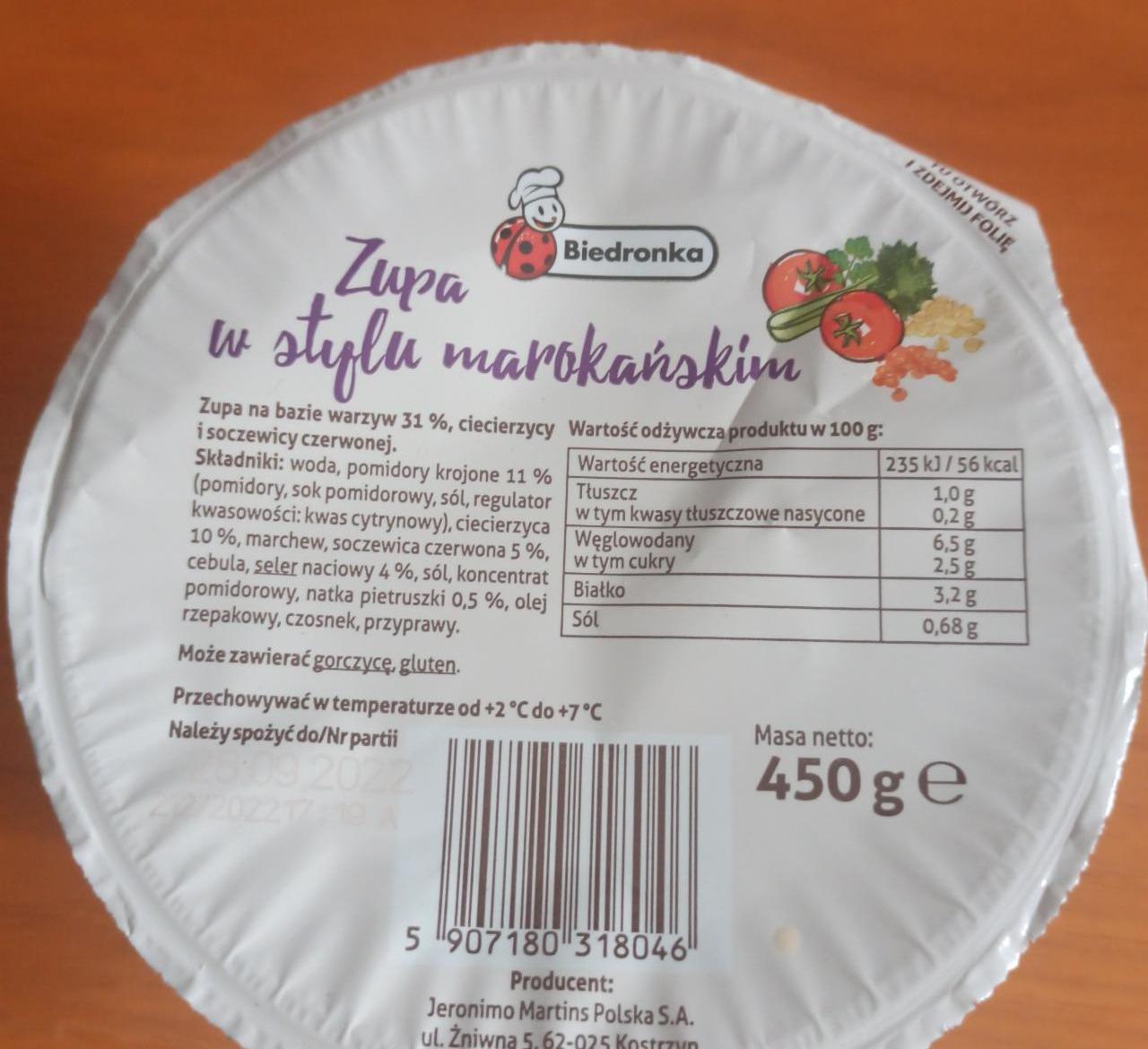 Zdjęcia - Zupa w stylu marokańskim Biedronka