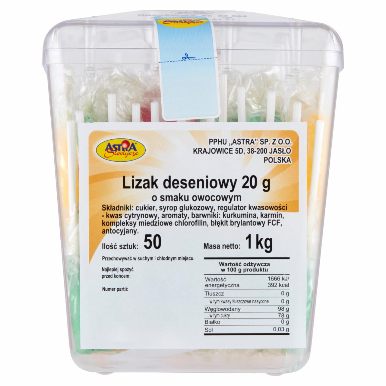 Zdjęcia - Lizak deseniowy o smaku owocowym 1 kg (50 x 20 g)