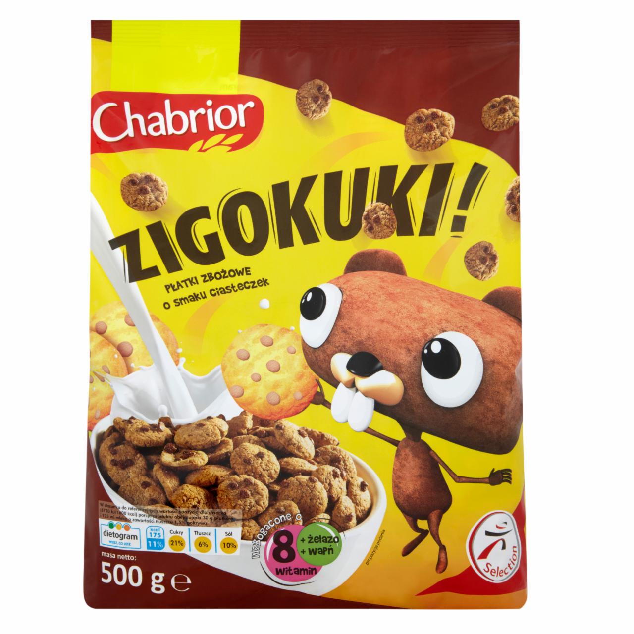 Zdjęcia - Chabrior Zigokuki! Płatki zbożowe o smaku ciasteczek wzbogacone w 8 witamin wapń i żelazo 500 g