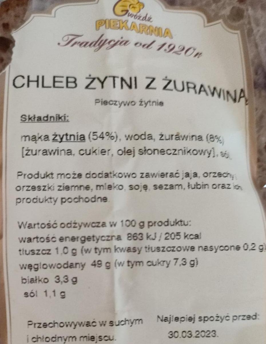 Zdjęcia - chleb żytni z żurawiną Piekarnia Gwóźdż