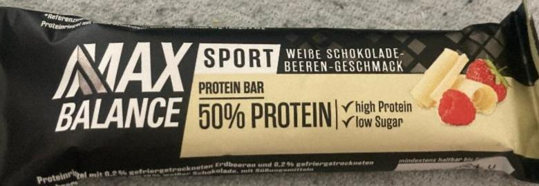 Zdjęcia - Sport protein bar 50% protein weiße schokolade beeren geschmack Max Balance