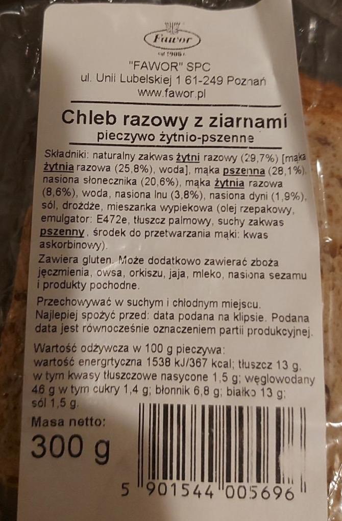 Zdjęcia - Chleb razowy z ziarnami pieczywo żytnio-pszenne Fawor