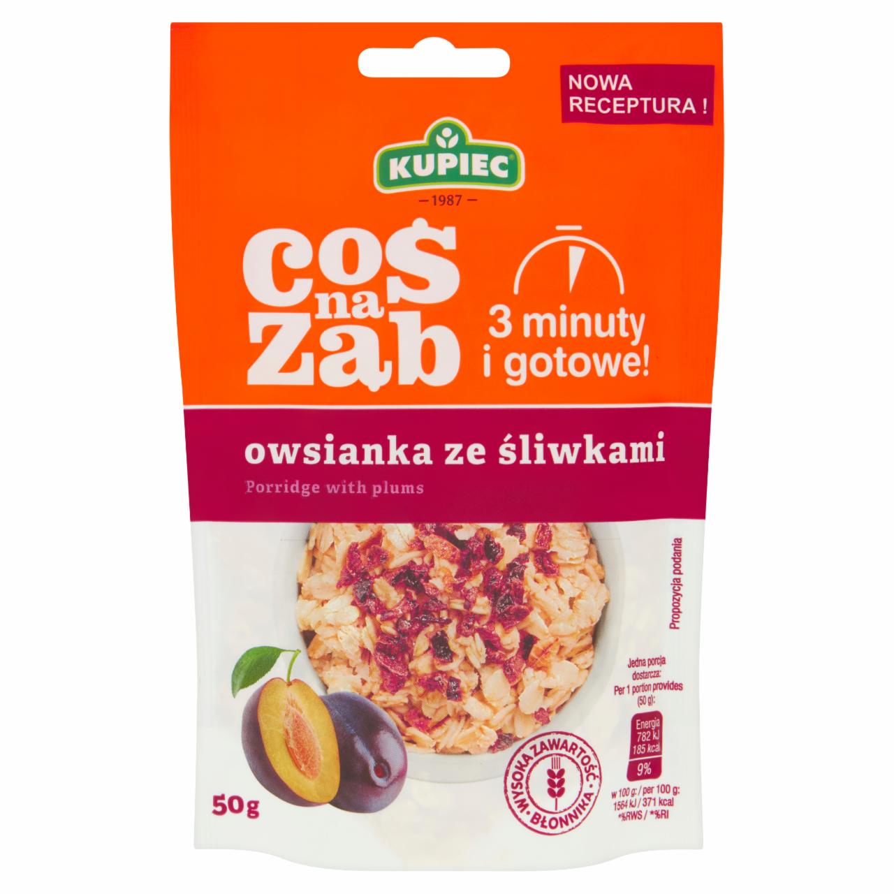 Zdjęcia - Kupiec Coś na ząb Owsianka ze śliwkami 50 g