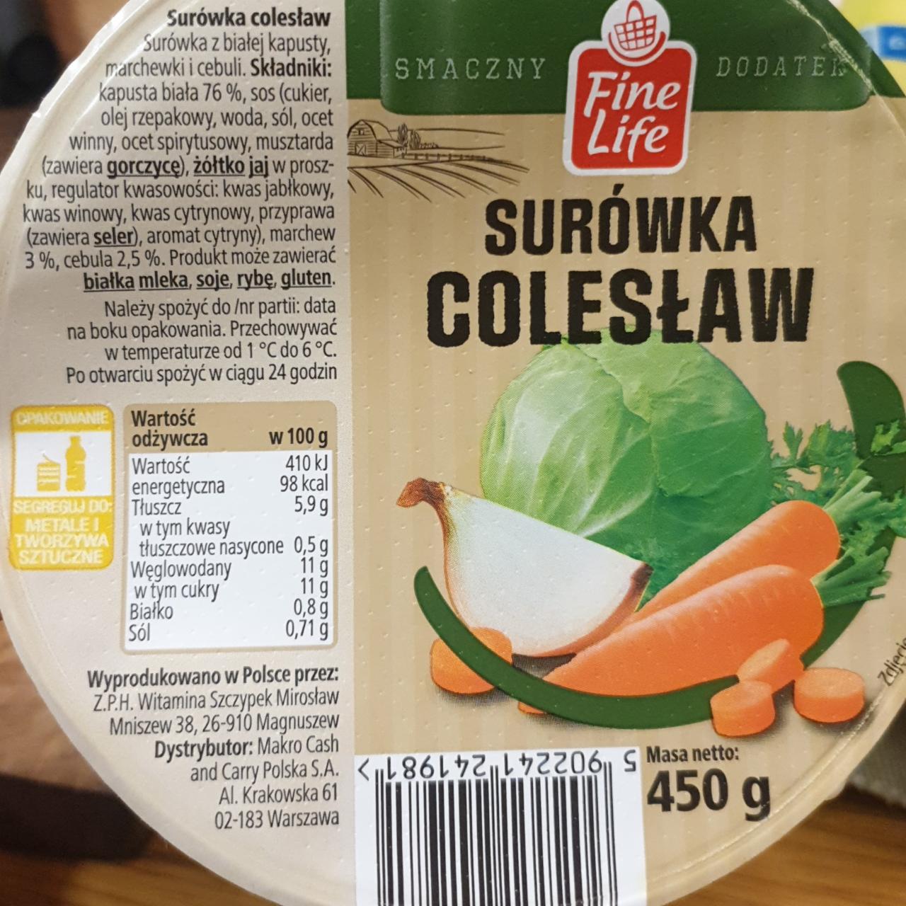 Zdjęcia - Surówka Colesław Fine Life