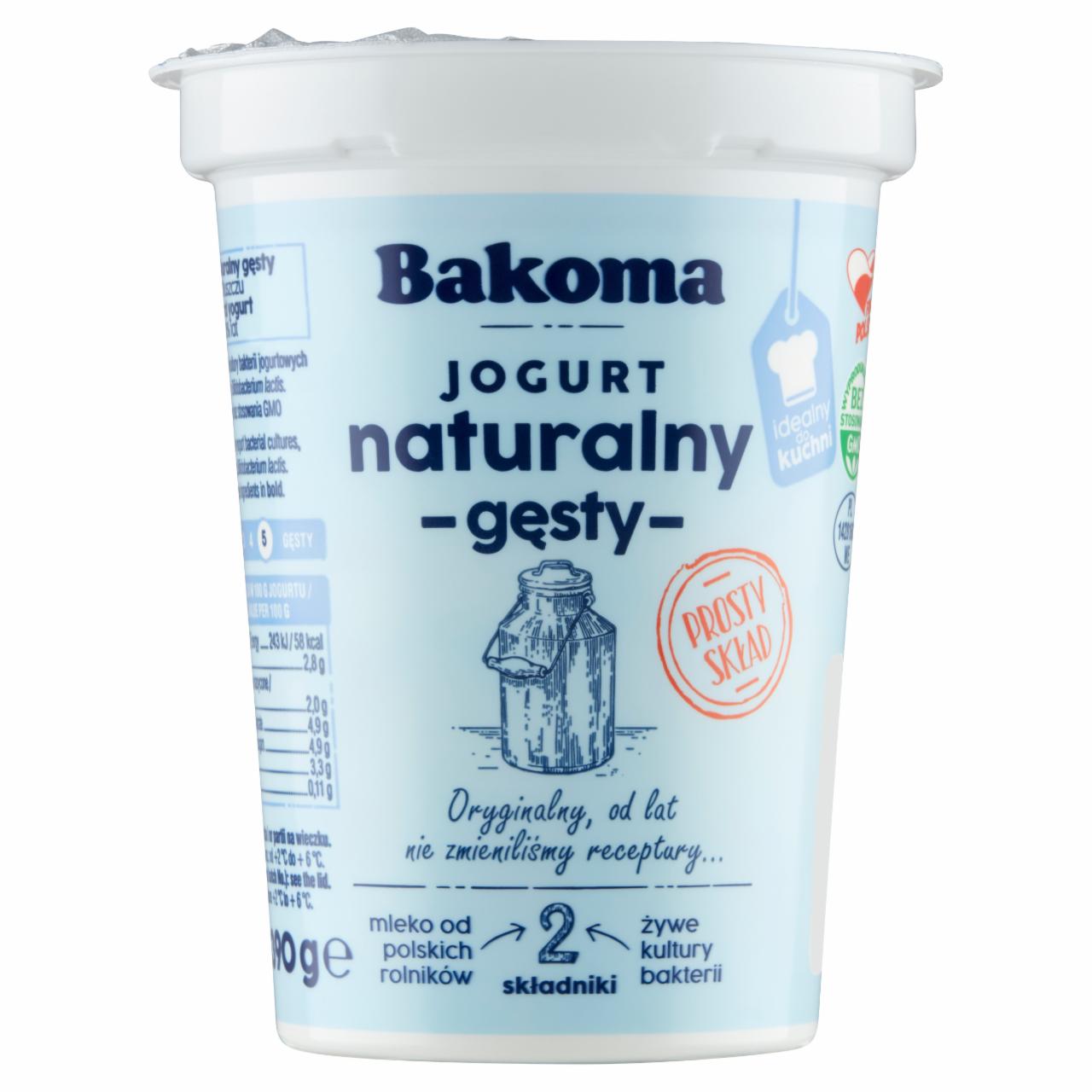 Zdjęcia - Bakoma Jogurt naturalny gęsty 390 g