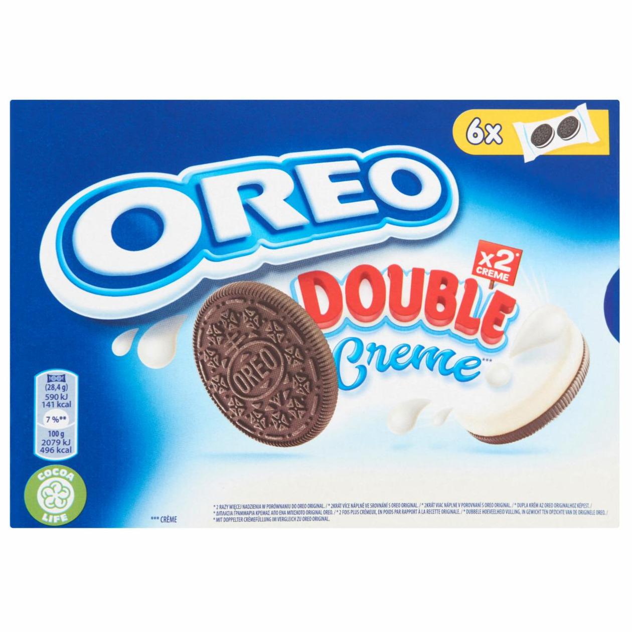 Zdjęcia - Oreo Double Ciastka kakaowe z nadzieniem o smaku waniliowym 170 g (12 sztuk)