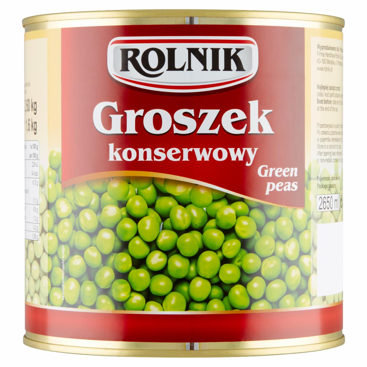 Zdjęcia - Rolnik Groszek konserwowy 2,60 kg