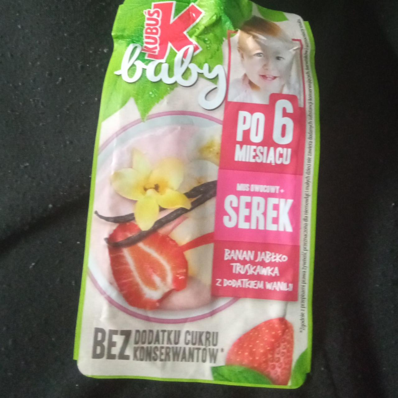 Zdjęcia - Kubuś Baby Mus owocowy + serek po 6 miesiącu banan jabłko truskawka z dodatkiem wanilii 100 g