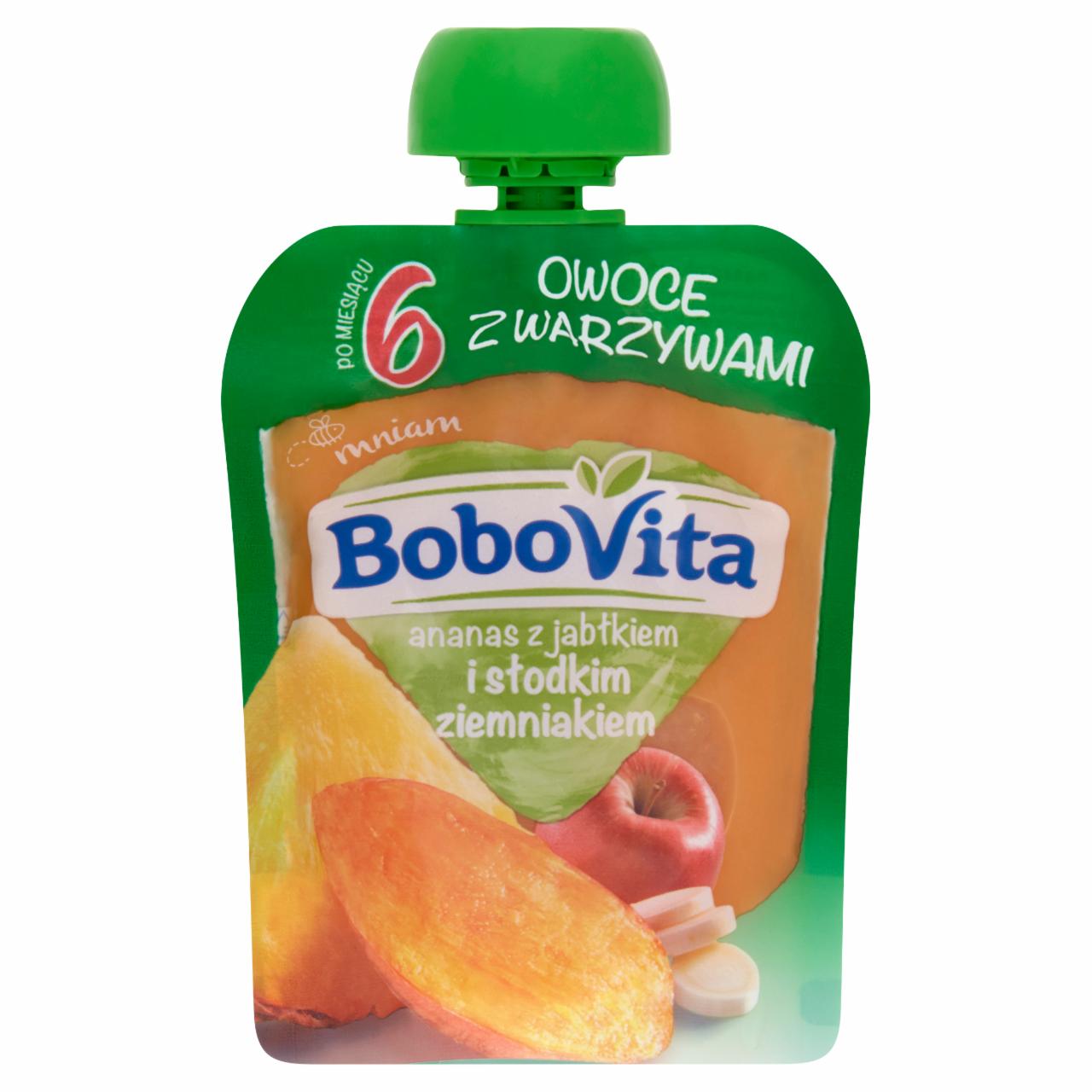 Zdjęcia - BoboVita Ananas z jabłkiem i słodkim ziemniakiem po 6 miesiącu 80 g