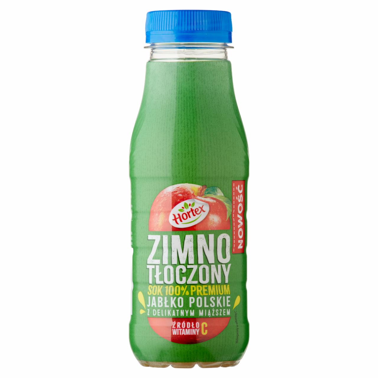 Zdjęcia - Hortex Sok 100% premium zimnotłoczony jabłko polskie z delikatnym miąższem 300 ml