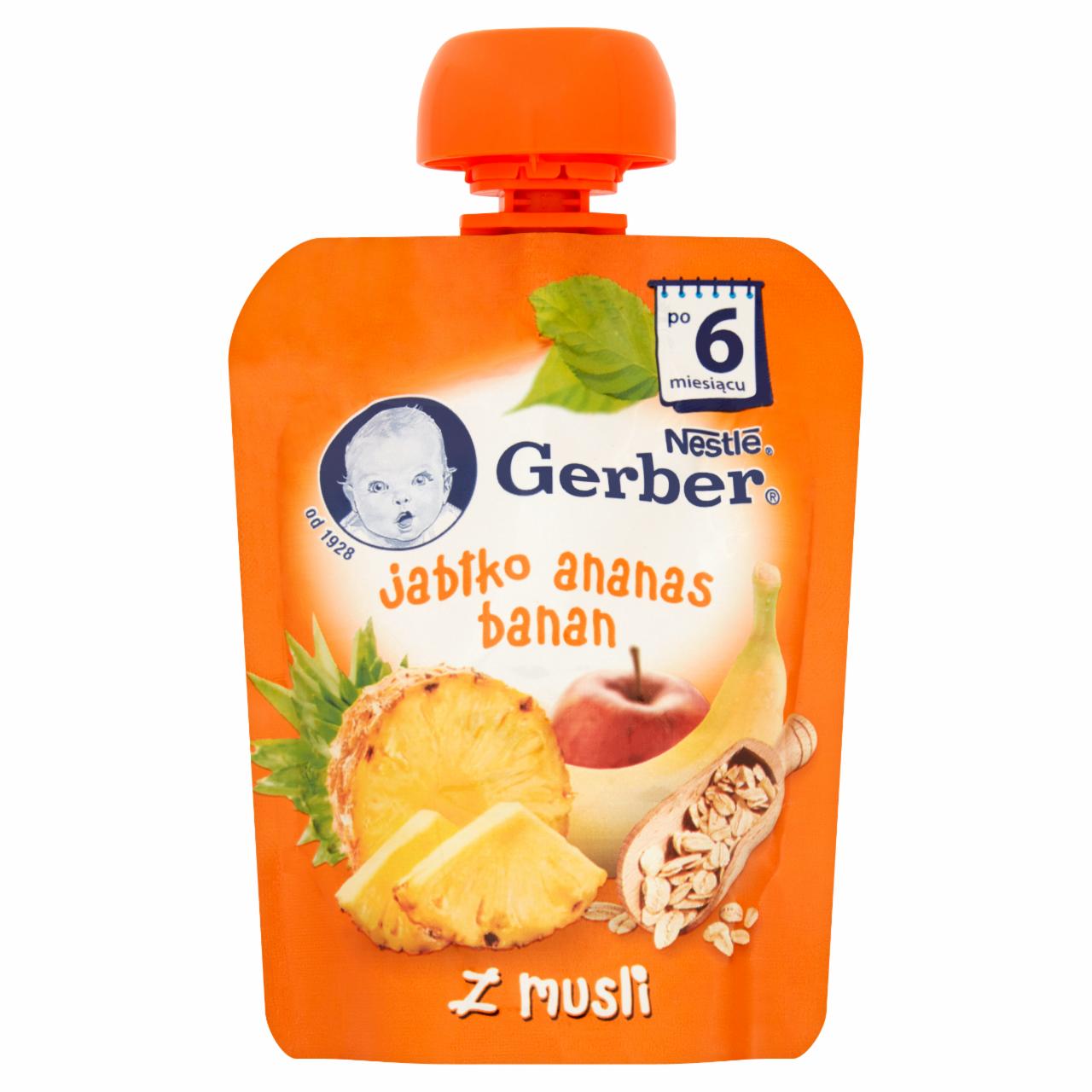 Zdjęcia - Gerber Deserek Jabłko ananas banan z musli po 6 miesiącu 90 g